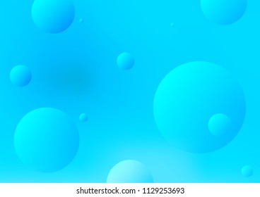 Light BLUE vector layout with circle shapes. Beautiful colored illustration with blurred circles in nature style. The pattern can be used for ads, leaflets of liquid.