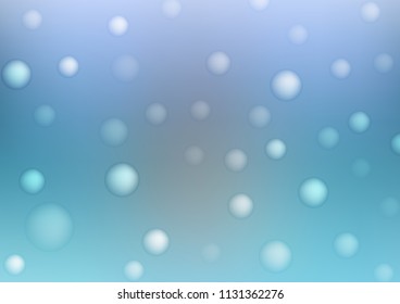 Light BLUE vector layout with circle shapes. Glitter abstract illustration with blurred drops of rain. The pattern can be used for beautiful websites.