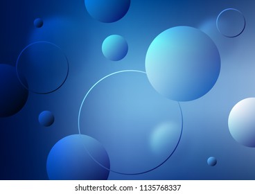 Light BLUE vector layout with circle shapes. Glitter abstract illustration with blurred drops of rain. Completely new template for your brand book.