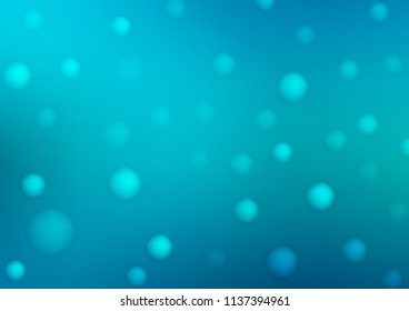 Light BLUE vector layout with circle shapes. Glitter abstract illustration with blurred drops of rain. Beautiful design for your business natural advert.