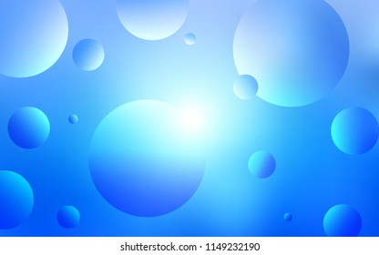 Light BLUE vector layout with circle shapes. Glitter abstract illustration with blurred drops of rain. Pattern can be used for futuristic ad, booklets.