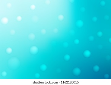 Light BLUE vector layout with circle shapes. Beautiful colored illustration with blurred circles in nature style. Completely new template for your brand book.