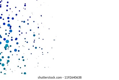 Light BLUE vector layout with circle spots. Glitter abstract illustration with blurred drops of rain. Design for business adverts.