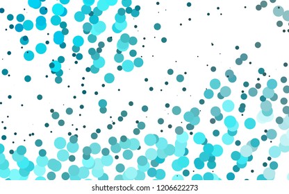 Light BLUE vector layout with circle spots. Blurred bubbles on abstract backdrop with colorful gradient. Pattern of water, rain drops.