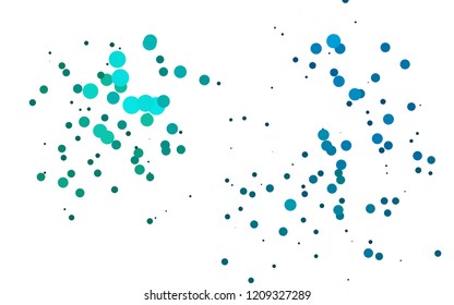 Light BLUE vector layout with circle spots. Abstract illustration with colored bubbles in nature style. Pattern of water, rain drops.