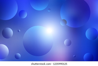 Light BLUE vector layout with circle shapes. Illustration with set of shining colorful abstract circles. Pattern can be used as texture of wallpapers.