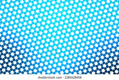 Light BLUE vector layout with circle shapes. Illustration with set of shining colorful abstract circles. Pattern of water, rain drops.