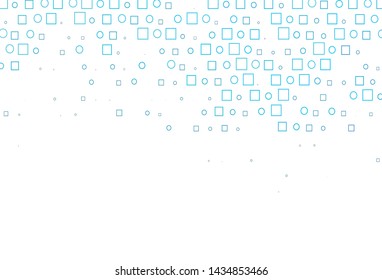 Light BLUE vector layout with circle spots, cubes. Abstract illustration with colorful circles, rectangles. Completely new template for your brand book.