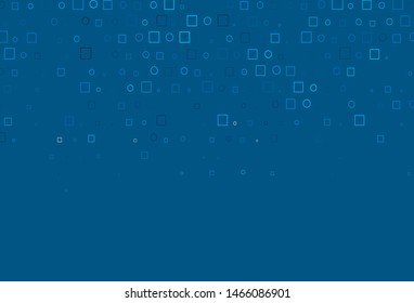 Light BLUE vector layout with circle spots, cubes. Glitter abstract illustration with cubes, circles. Pattern of water, rain drops.