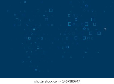 Light BLUE vector layout with circle spots, cubes. Abstract backdrop with colorful circles, rectangles. Design for posters, banners.