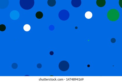 Light BLUE vector layout with circle shapes. Abstract illustration with colored bubbles in nature style. Design for posters, banners.
