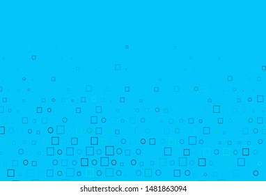 Light BLUE vector layout with circle spots, cubes. Colorful gradient with circles, rectangles on abstract backdrop. Template for your brand book.