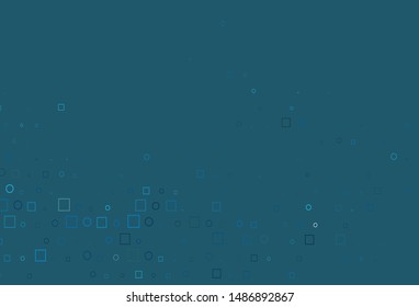 Light BLUE vector layout with circle spots, cubes. Decorative design in abstract style with circles, rectangles. Pattern for ads, leaflets.
