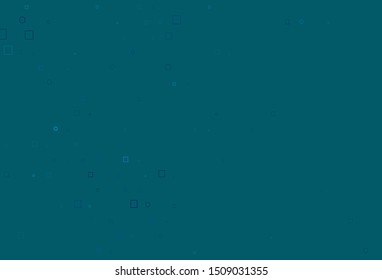 Light BLUE vector layout with circle spots, cubes. Decorative design in abstract style with circles, rectangles. Design for posters, banners.