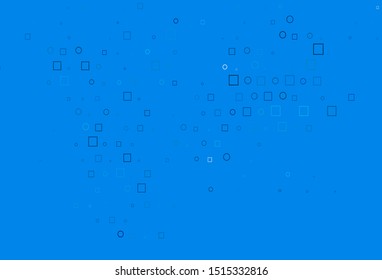Light BLUE vector layout with circle spots, cubes. Abstract backdrop with colorful circles, rectangles. Design for posters, banners.