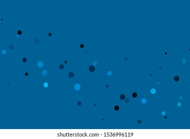 Light BLUE vector layout with circle shapes. Glitter abstract illustration with blurred drops of rain. Pattern of water, rain drops.