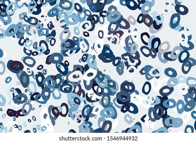 Light BLUE vector layout with circle shapes. Glitter abstract illustration with blurred drops of rain. Completely new template for your brand book.
