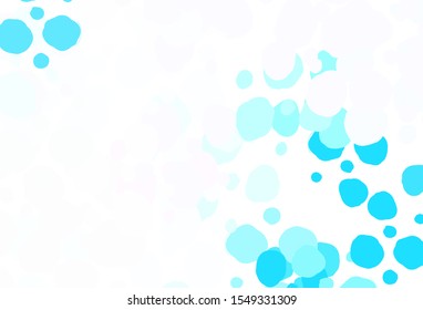 Light BLUE vector layout with circle shapes. Glitter abstract illustration with blurred drops of rain. Design for your business advert.