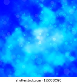 Light BLUE vector layout with circle shapes. Glitter abstract illustration with colorful drops. Pattern for wallpapers, curtains.