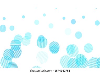 Light BLUE vector layout with circle shapes. Abstract illustration with colored bubbles in nature style. Pattern for futuristic ad, booklets.
