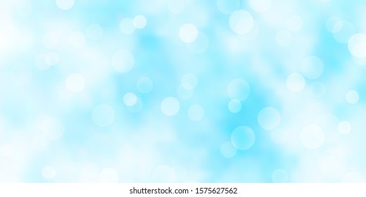 Light BLUE vector layout with circle shapes. Glitter abstract illustration with colorful drops. Pattern for business ads.