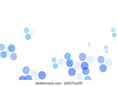 Light BLUE vector layout with circle shapes. Blurred decorative design in abstract style with bubbles. Pattern for textures of wallpapers.