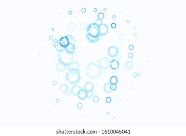 Light BLUE vector layout with circle shapes. Abstract illustration with colored bubbles in nature style. Pattern for futuristic ad, booklets.