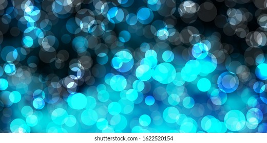 Light BLUE vector layout with circle shapes. Colorful illustration with gradient dots in nature style. New template for a brand book.