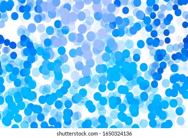 Light BLUE vector layout with circle shapes. Modern abstract illustration with colorful water drops. Pattern for futuristic ad, booklets.