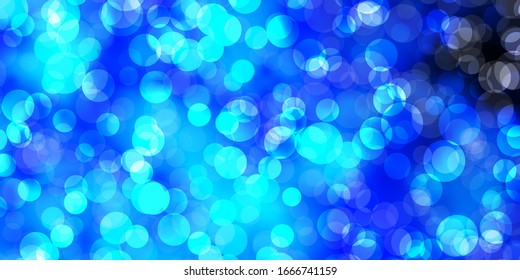 Diseño vectorial AZUL claro con formas de círculo. Ilustración con un conjunto de esferas abstractas de colores brillantes. Diseño para afiches, pancartas.