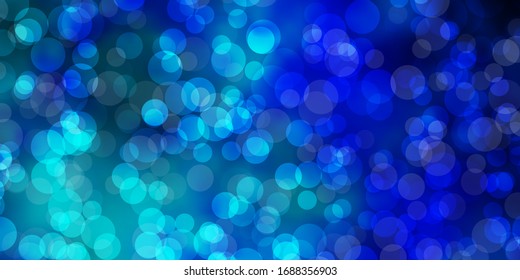 Light BLUE vector layout with circle shapes. Abstract decorative design in gradient style with bubbles. Design for your commercials.