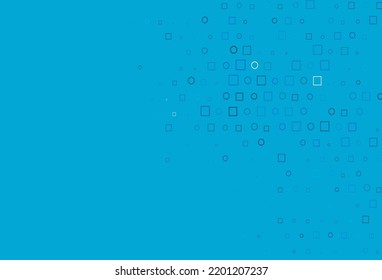 Light BLUE vector layout with circle spots, cubes. Abstract backdrop with colorful circles, rectangles. Pattern for ads, leaflets.