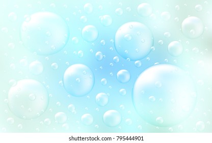 Light BLUE vector layout with circle shapes. Glitter abstract illustration with blurred drops of rain. The pattern can be used for ads, leaflets of liquid.