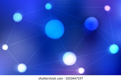 Light BLUE vector layout with circles, lines. Glitter abstract illustration with connection of triangle structure. Pattern can be used for beautiful websites.