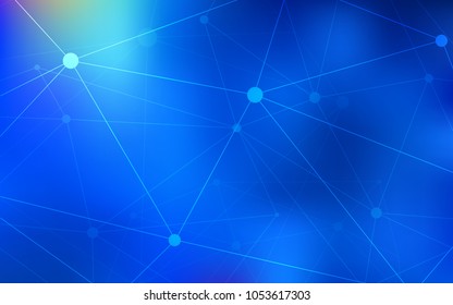 Light BLUE vector layout with circles, lines. Glitter abstract illustration with connection of triangle structure. Pattern can be used for ads, leaflets.