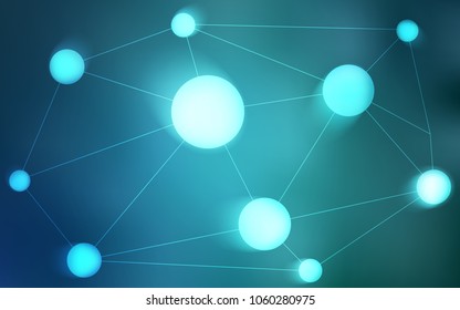 Light BLUE vector layout with circles, lines. Glitter abstract illustration with connection of triangle structure. Beautiful design for your business advert.