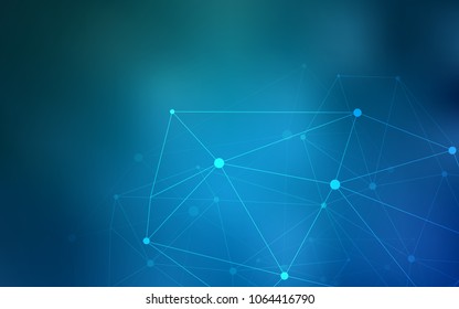 Light BLUE vector layout with circles, lines. Decorative design in abstract style with triangle structure. Completely new template for your brand book.