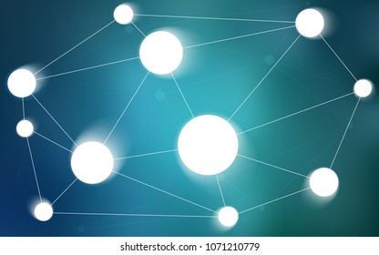 Light BLUE vector layout with circles, lines. Decorative design in abstract style with triangle structure. New design for ad, poster, banner of your website.