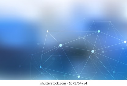 Light BLUE vector layout with circles, lines. Abstract illustration with colorful discs and triangles. Completely new template for your brand book.