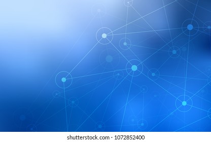Light BLUE vector layout with circles, lines. Abstract illustration with colorful discs and triangles. Pattern can be used for futuristic ad, booklets.