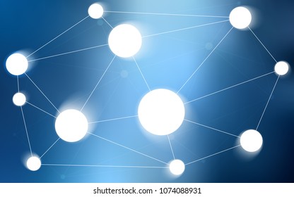 Light BLUE vector layout with circles, lines. Glitter abstract illustration with connection of triangle structure. New design for ad, poster, banner of your website.