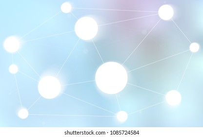 Light BLUE vector layout with circles, lines. Decorative design in abstract style with triangle structure. Pattern can be used for ads, leaflets.