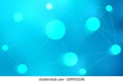 Light BLUE vector layout with circles, lines. Colorful illustration with circles and lines in futuristic style. Pattern can be used as texture of wallpapers.
