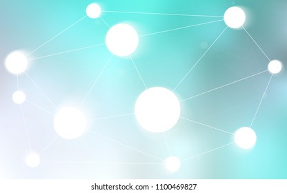 Light BLUE vector layout with circles, lines. Decorative design in abstract style with triangle structure. Pattern can be used for futuristic ad, booklets.