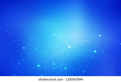 Light BLUE vector layout with circles, lines. Glitter abstract illustration with connection of triangle structure. Pattern can be used for beautiful websites.