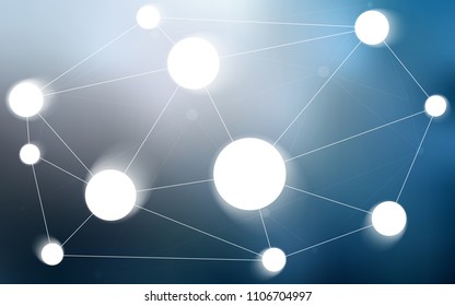 Light BLUE vector layout with circles, lines. Decorative design in abstract style with triangle structure. Pattern can be used as texture of wallpapers.