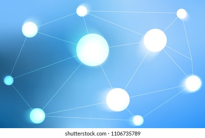 Light BLUE vector layout with circles, lines. Abstract illustration with colorful discs and triangles. New design for ad, poster, banner of your website.