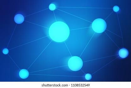 Light BLUE vector layout with circles, lines. Modern abstract colorful illustration with spheres and lines. Pattern can be used for futuristic ad, booklets.