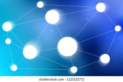 Light BLUE vector layout with circles, lines. Abstract illustration with colorful discs and triangles. Beautiful design for your business advert.