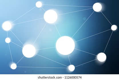 Light BLUE vector layout with circles, lines. Decorative design in abstract style with triangle structure. Pattern can be used as texture of wallpapers.